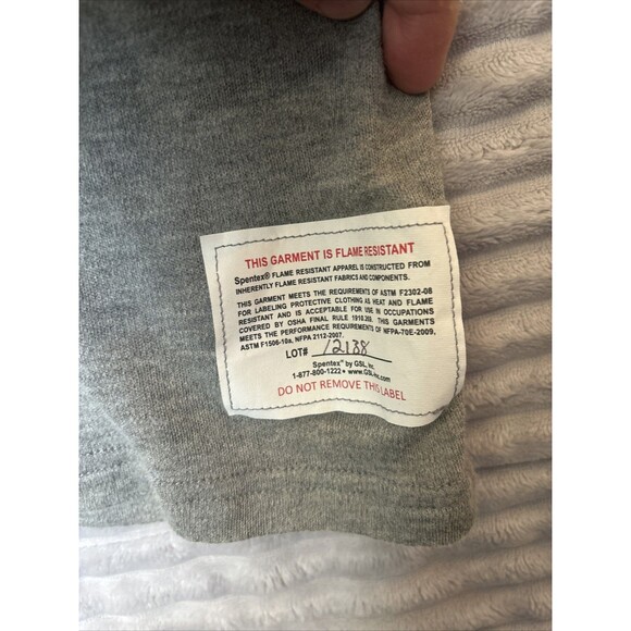 Spentex Shirt FR Flame Resistant ARC Rated HRC2 Henley long sleeve Mens XL Gray - Picture 4 of 12